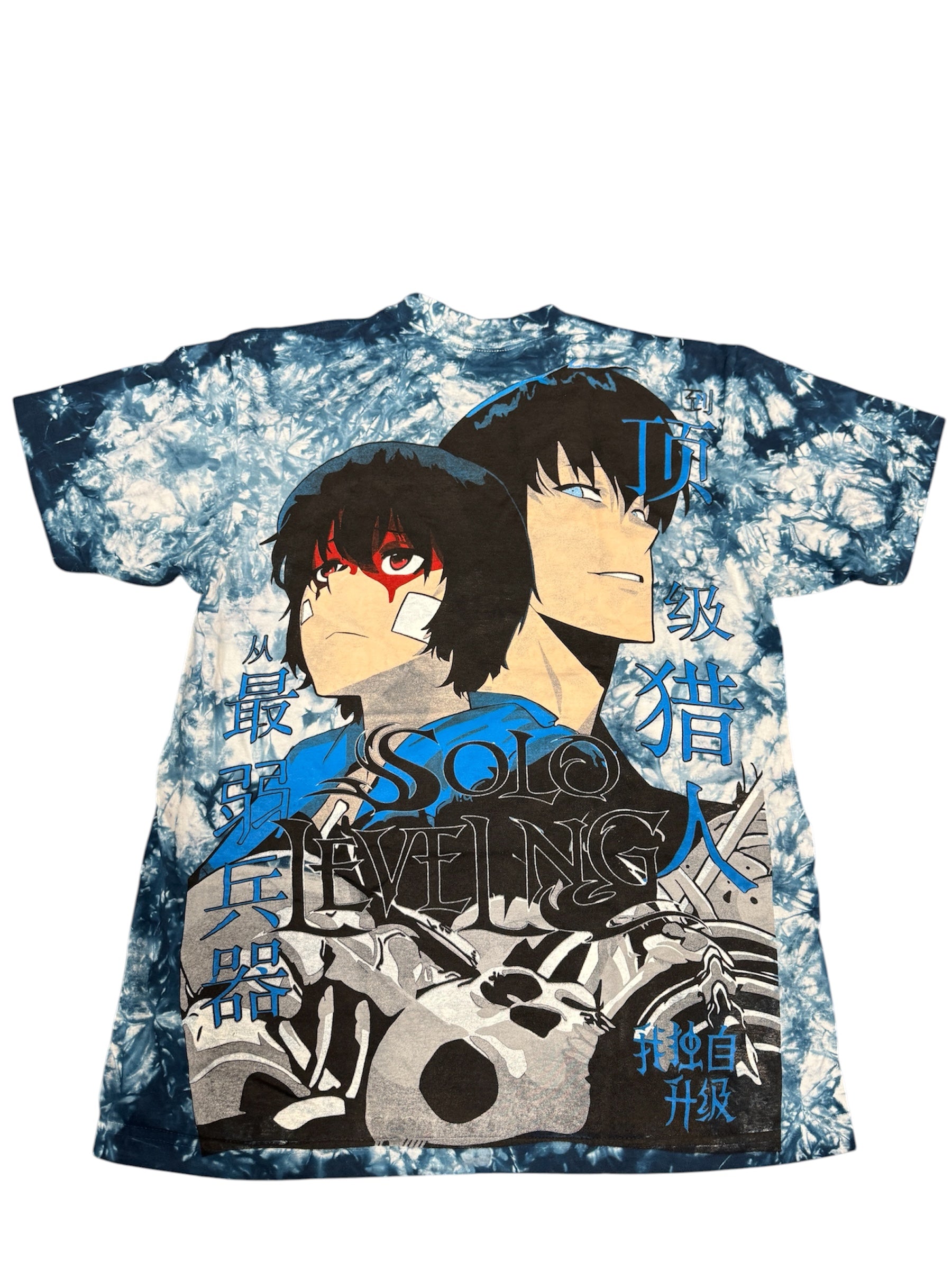 Blue & white tye dye - solo leveling big face